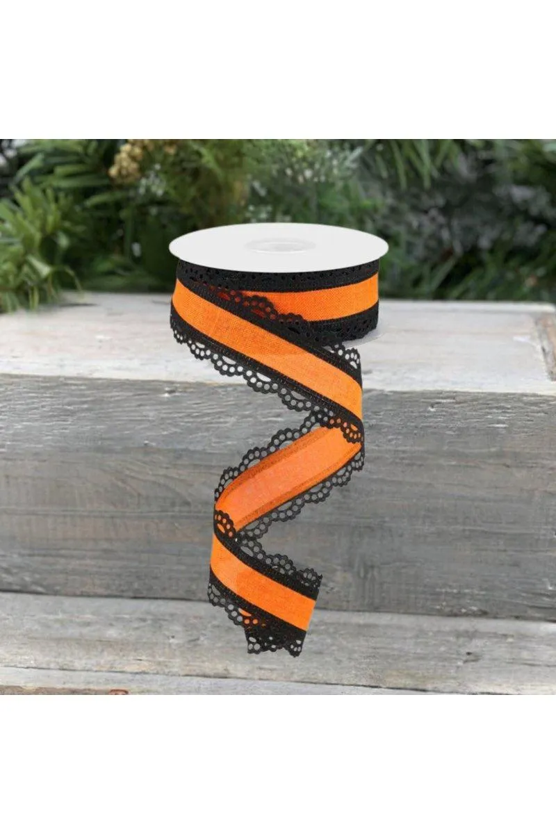 1.5" Scalloped Edge Ribbon: Orange (10 Yard)