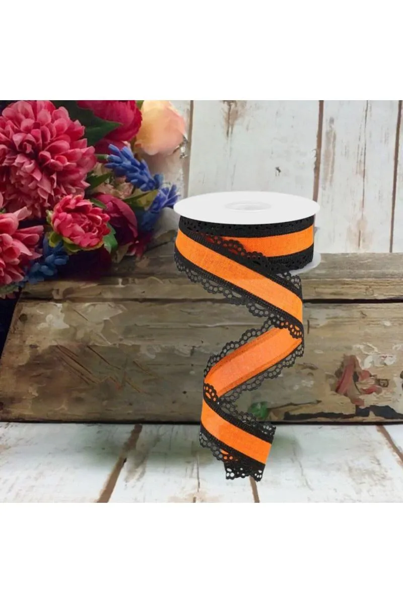 1.5" Scalloped Edge Ribbon: Orange (10 Yard)