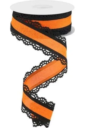 1.5" Scalloped Edge Ribbon: Orange (10 Yard)