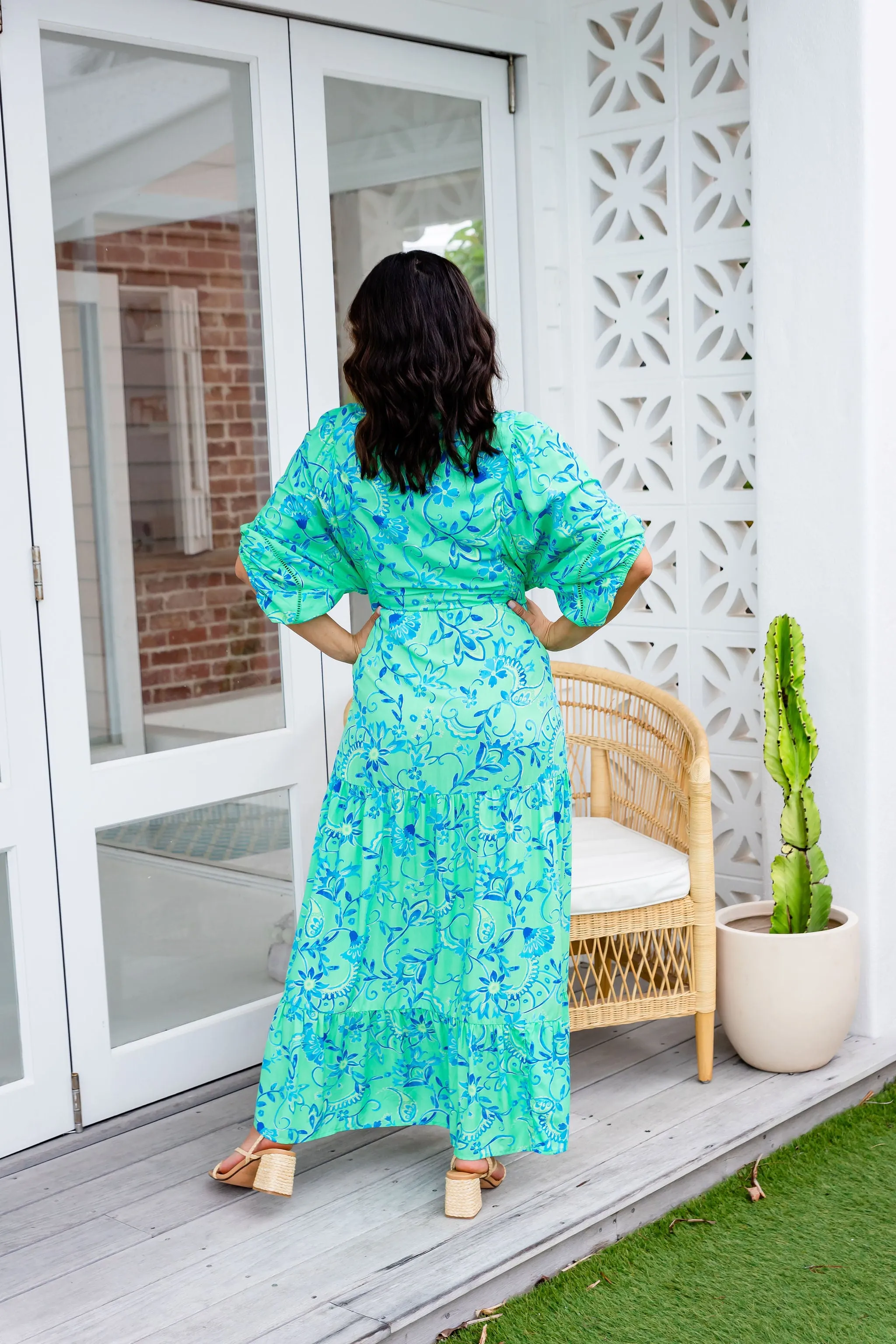 Addison Dress in Evergreen Print