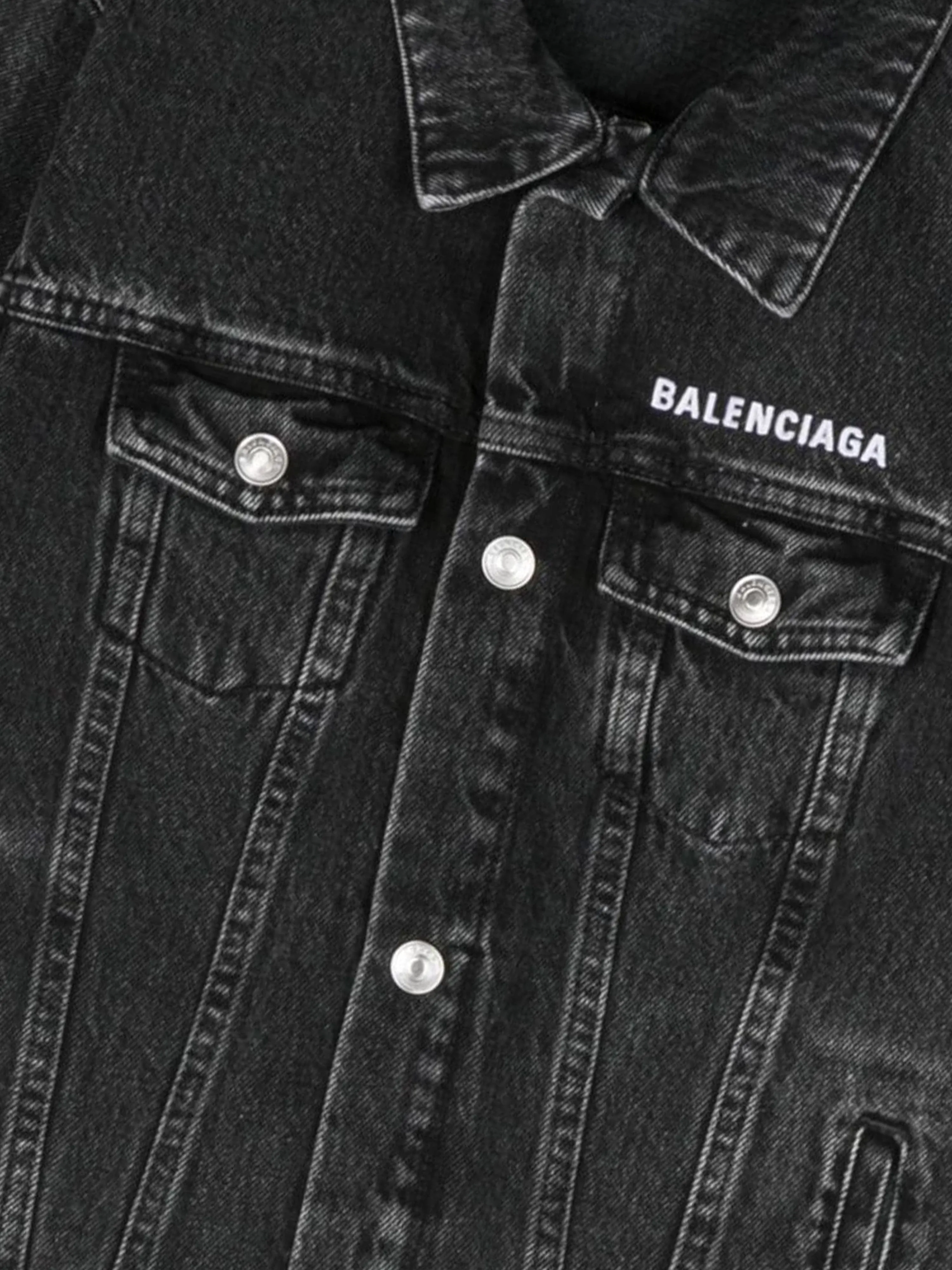 Balenciaga Kids Denim Jacket in Black