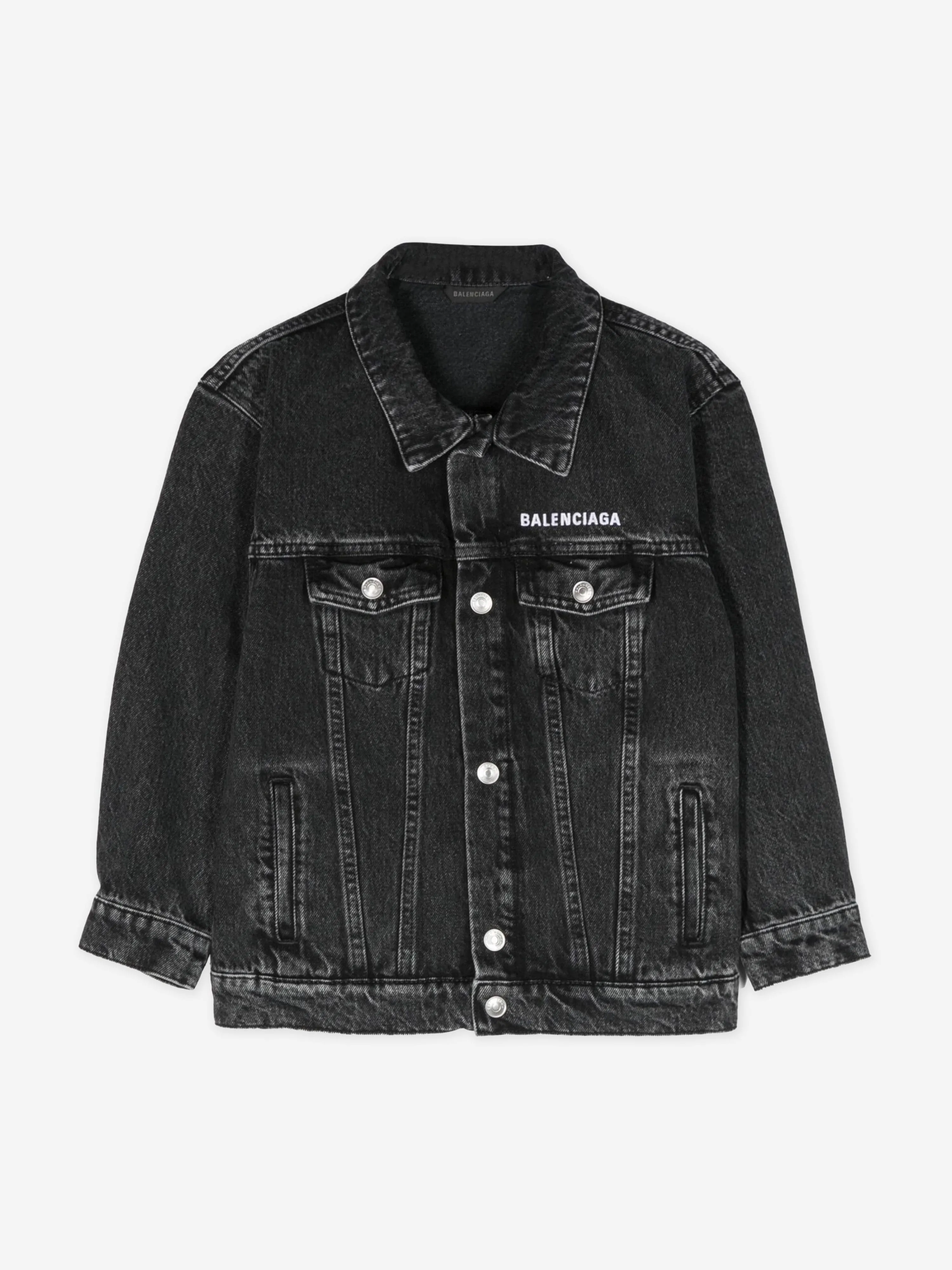 Balenciaga Kids Denim Jacket in Black