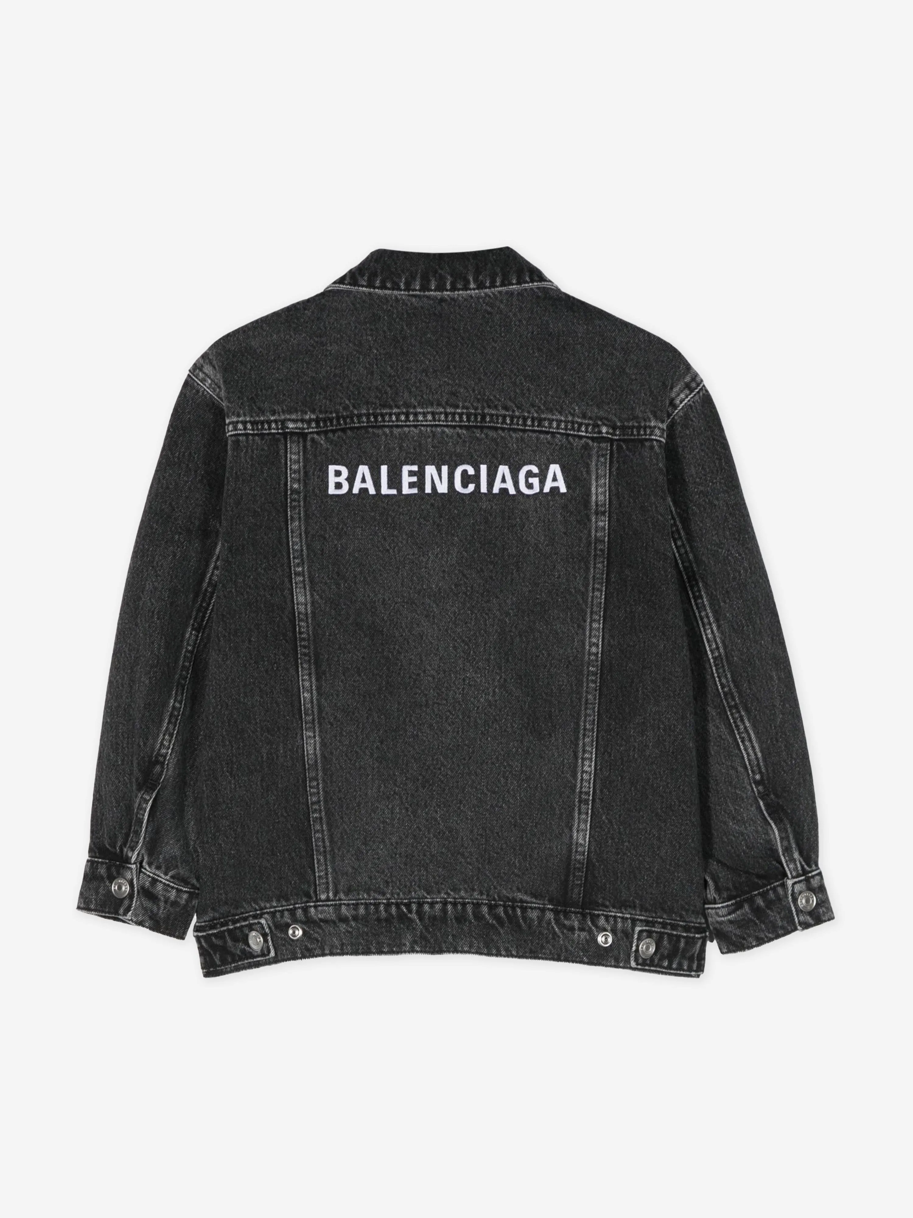 Balenciaga Kids Denim Jacket in Black