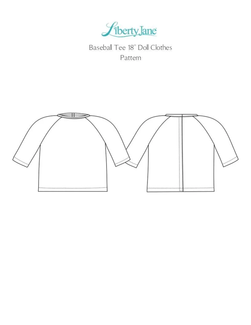 Baseball Tee 18" Doll Clothes Pattern