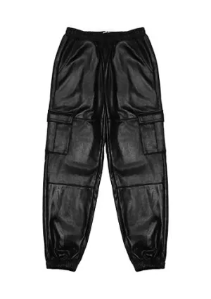 Black Metallic Cargo Sweatpant