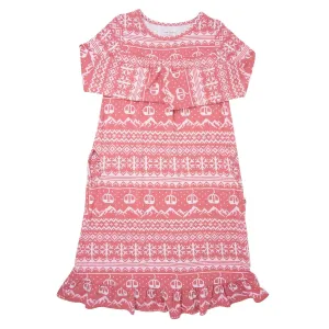 Boho Dress - Fair Isle Ski Pink