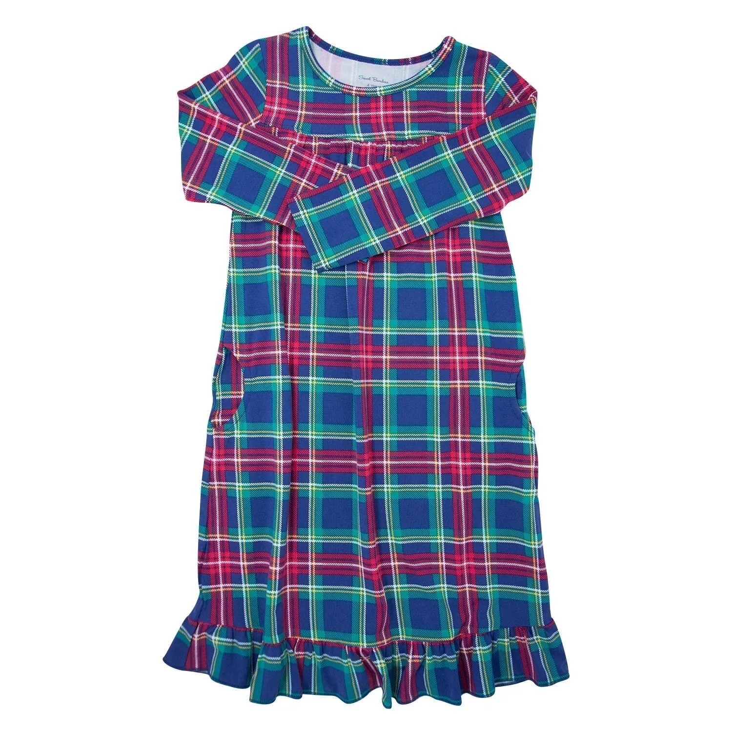 Boho Dress - Navy Tartan