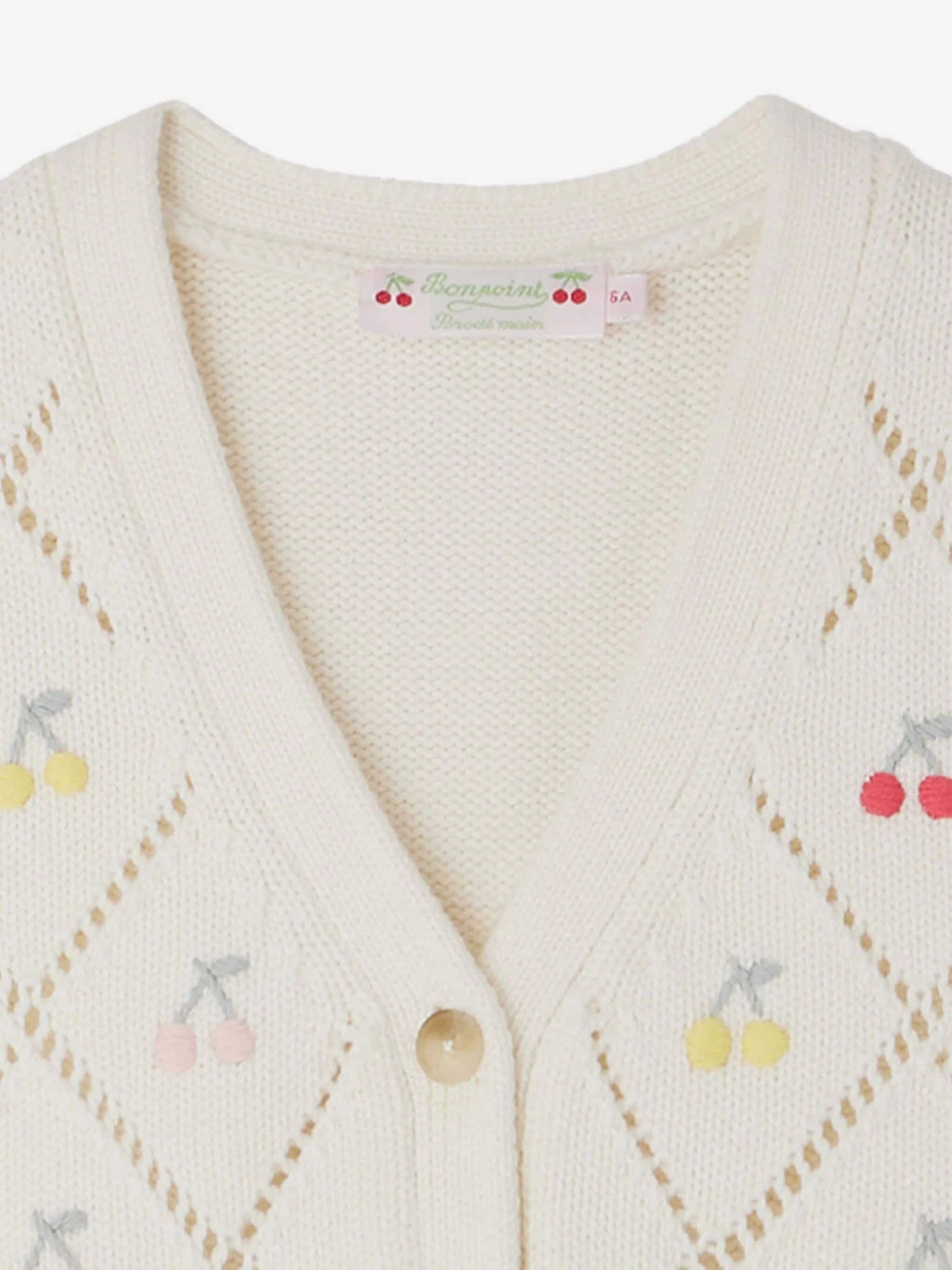 Bonpoint Girls Ticiana Sleeveless Cardigan in White