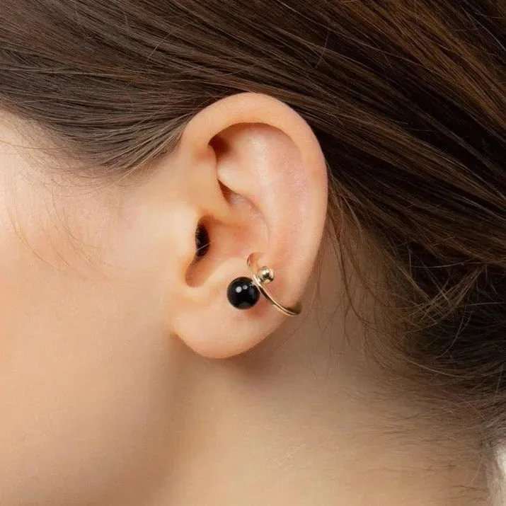 Bumble Bee Onyx Ear Cuff