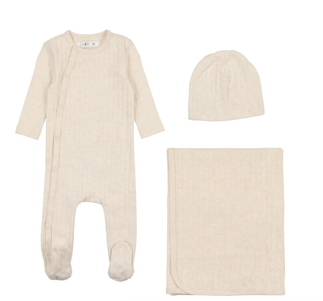 CCB Stone 3 Piece Wide-ribbed Footie Set