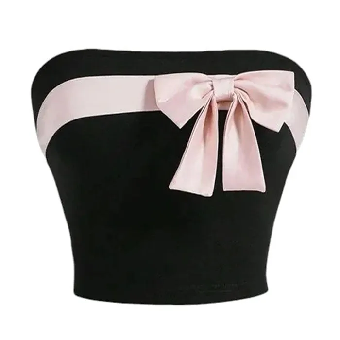 Coquette Girl Bow Tube Top