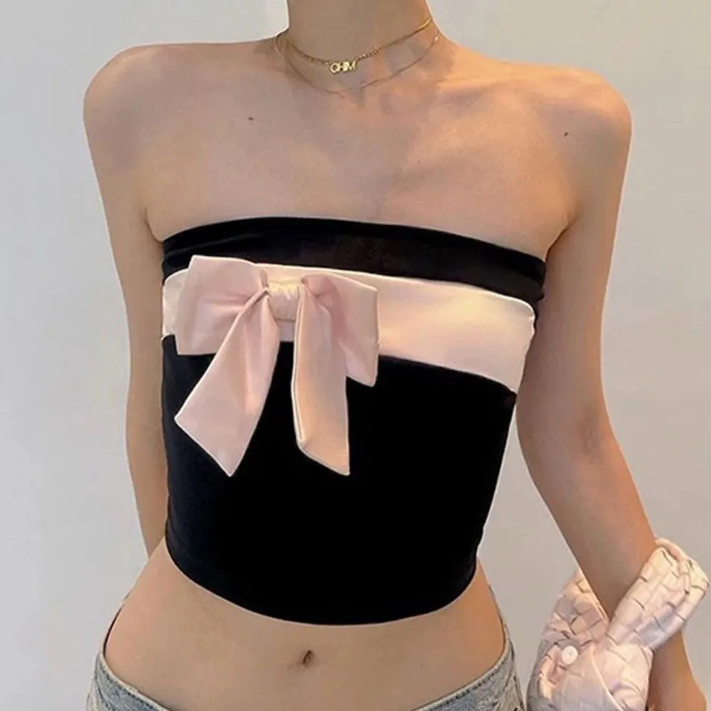 Coquette Girl Bow Tube Top