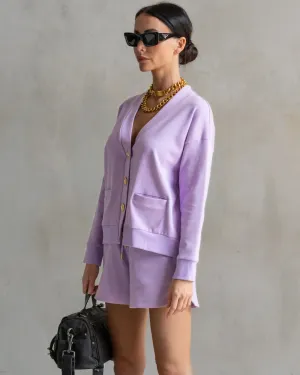 Court Interlock Cardigan Lavender