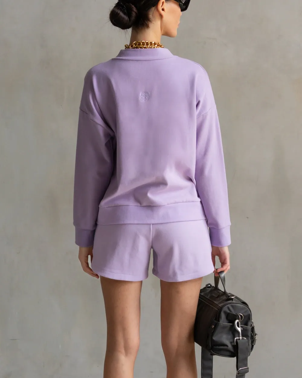 Court Interlock Cardigan Lavender