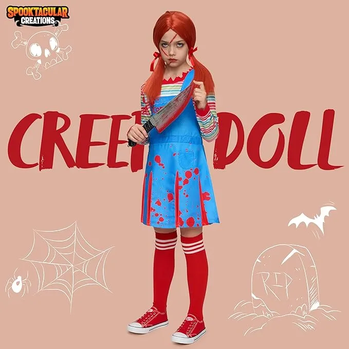 Creepy Doll Costume for Kids Girls