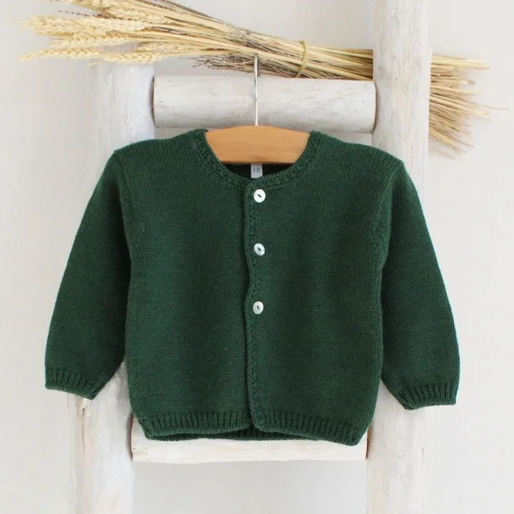 Dark Green Knit Cardigan