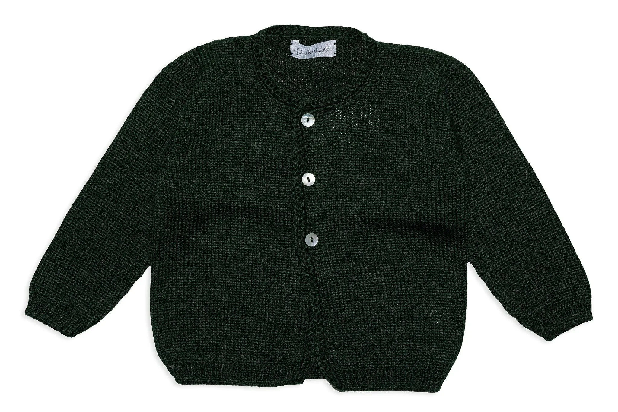 Dark Green Knit Cardigan