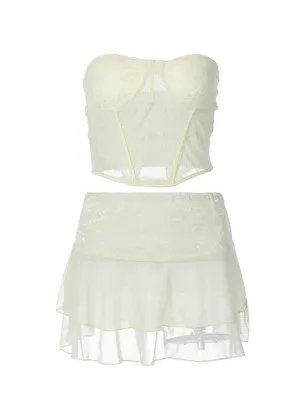 Diana Skirt Set in Ivory