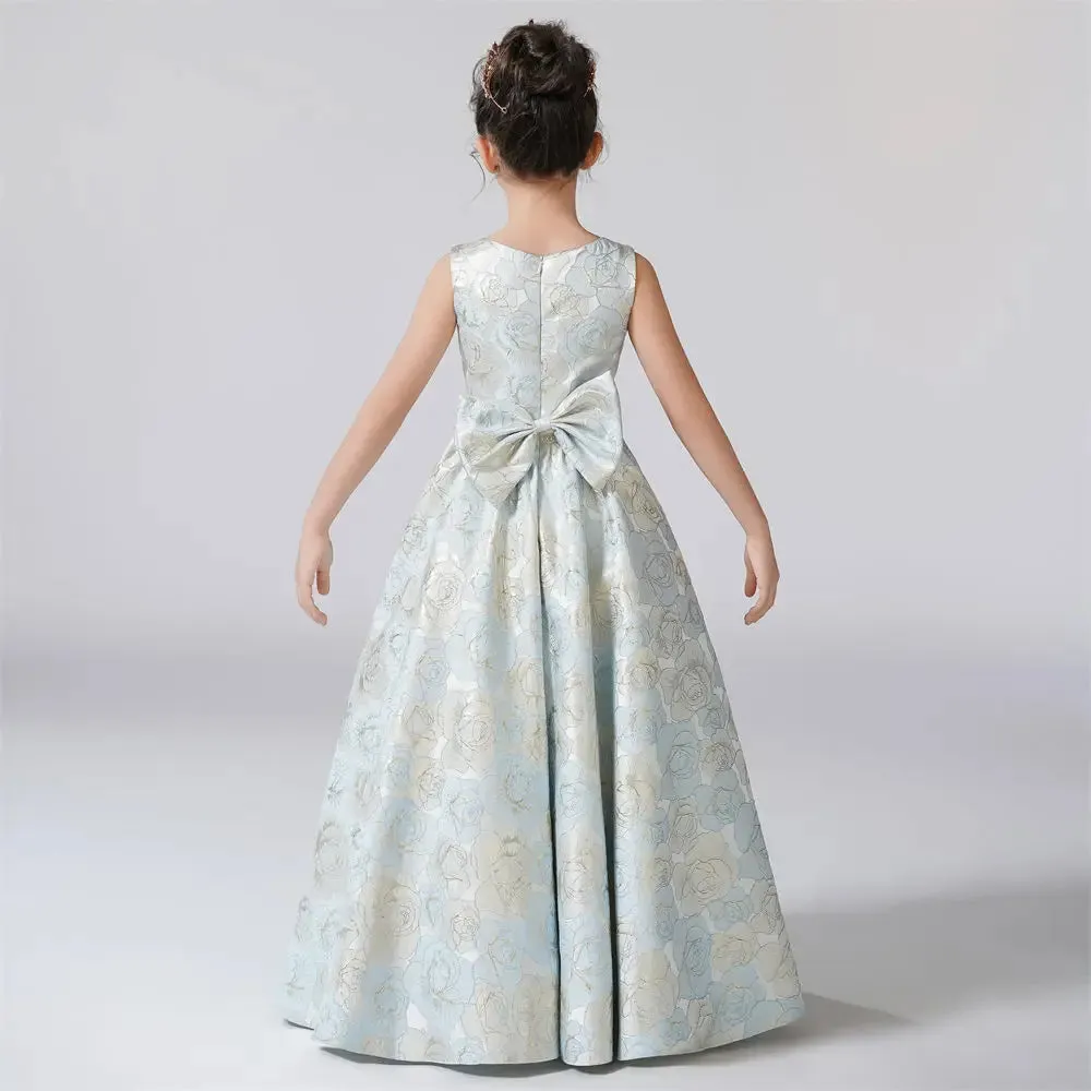 Elegant A-Line Rose Pattern Formal Princess Gown