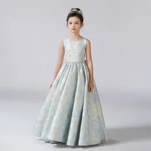 Elegant A-Line Rose Pattern Formal Princess Gown