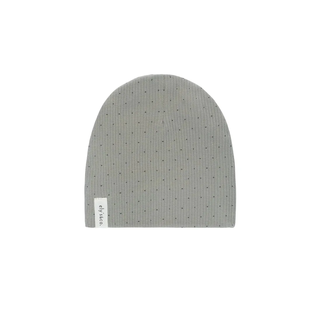 Ely's & Co. Ribbed Cotton Black Pindot Beanie