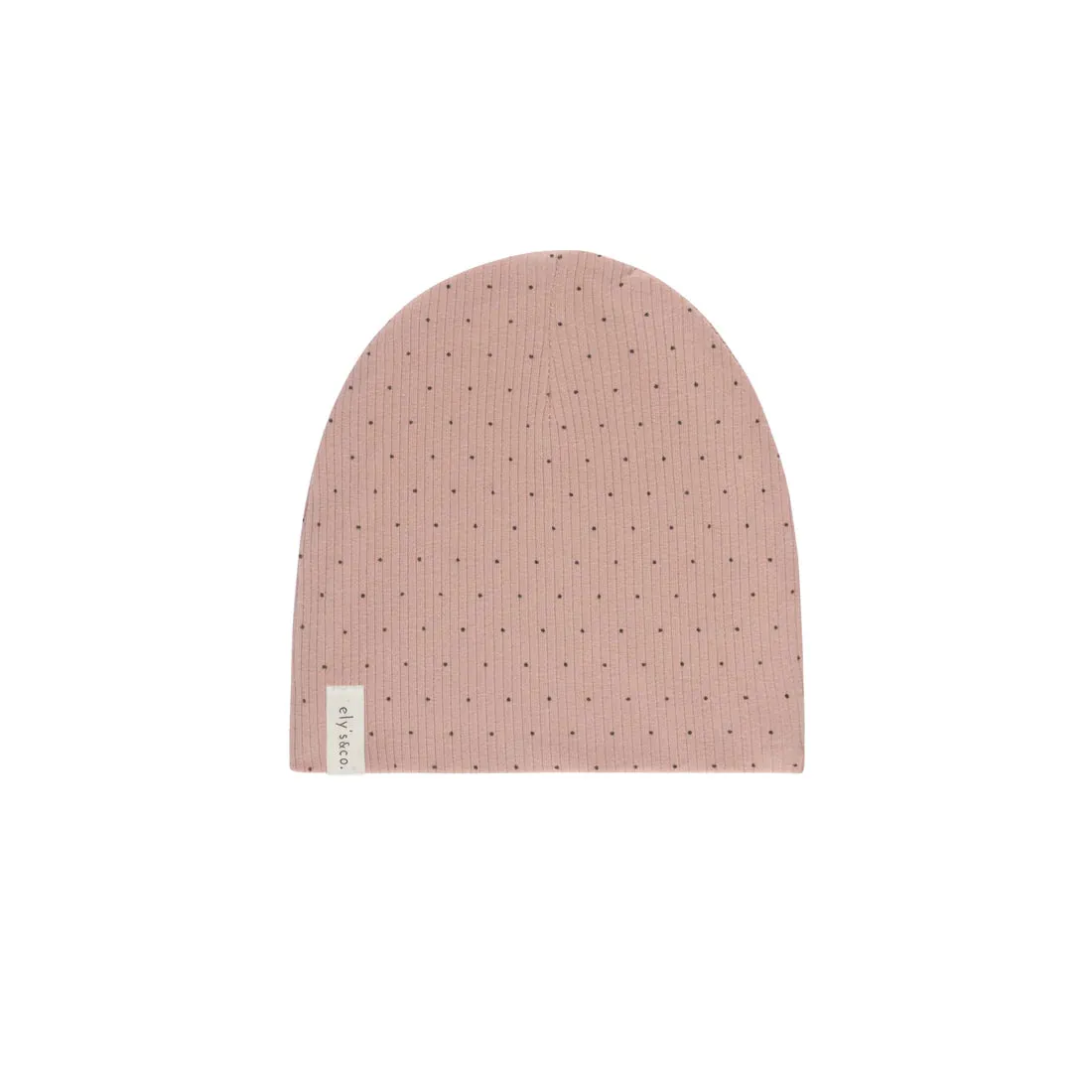 Ely's & Co. Ribbed Cotton Black Pindot Beanie