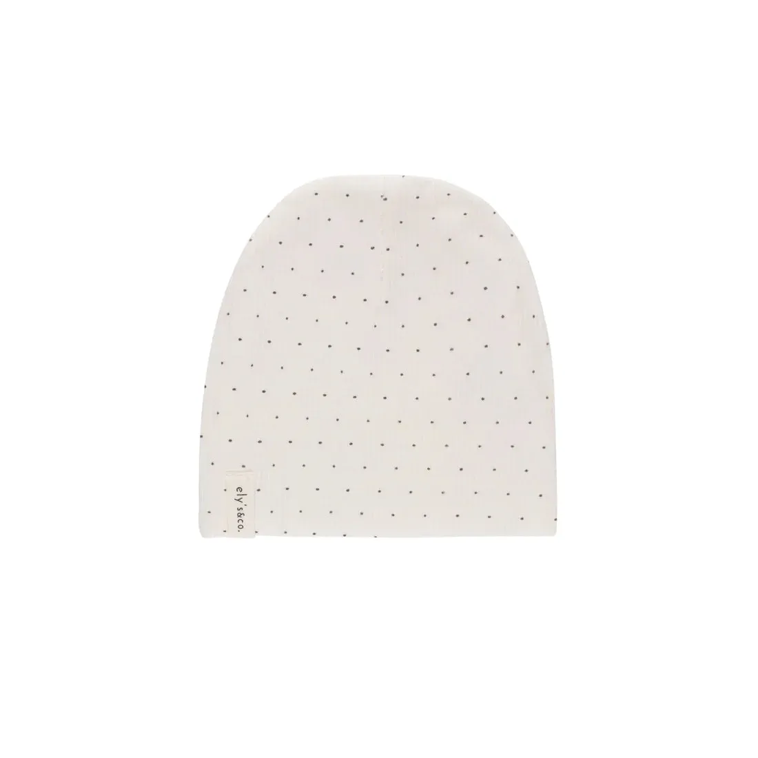 Ely's & Co. Ribbed Cotton Black Pindot Beanie