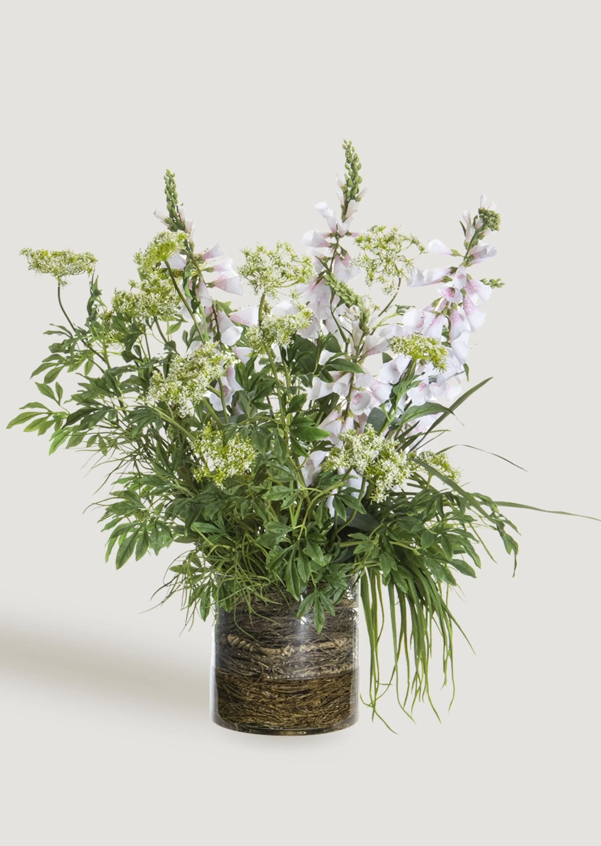 Faux Queen Anne's Lace and Foxglove Arrangement - 37"