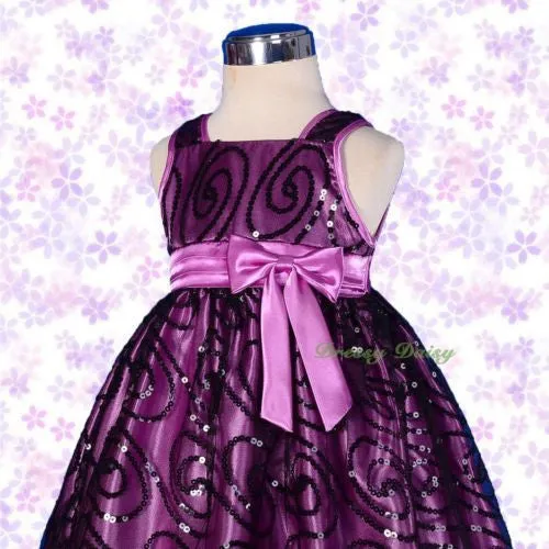 FG270 Girls' Sequined Wedding Flower Girl Pageant Party Occasion Dresses Size 2-6X