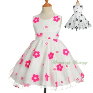 FG318 Floral Diamonds Flower Girl Dress Up Pageant Birthday Party Kid Size 3-10