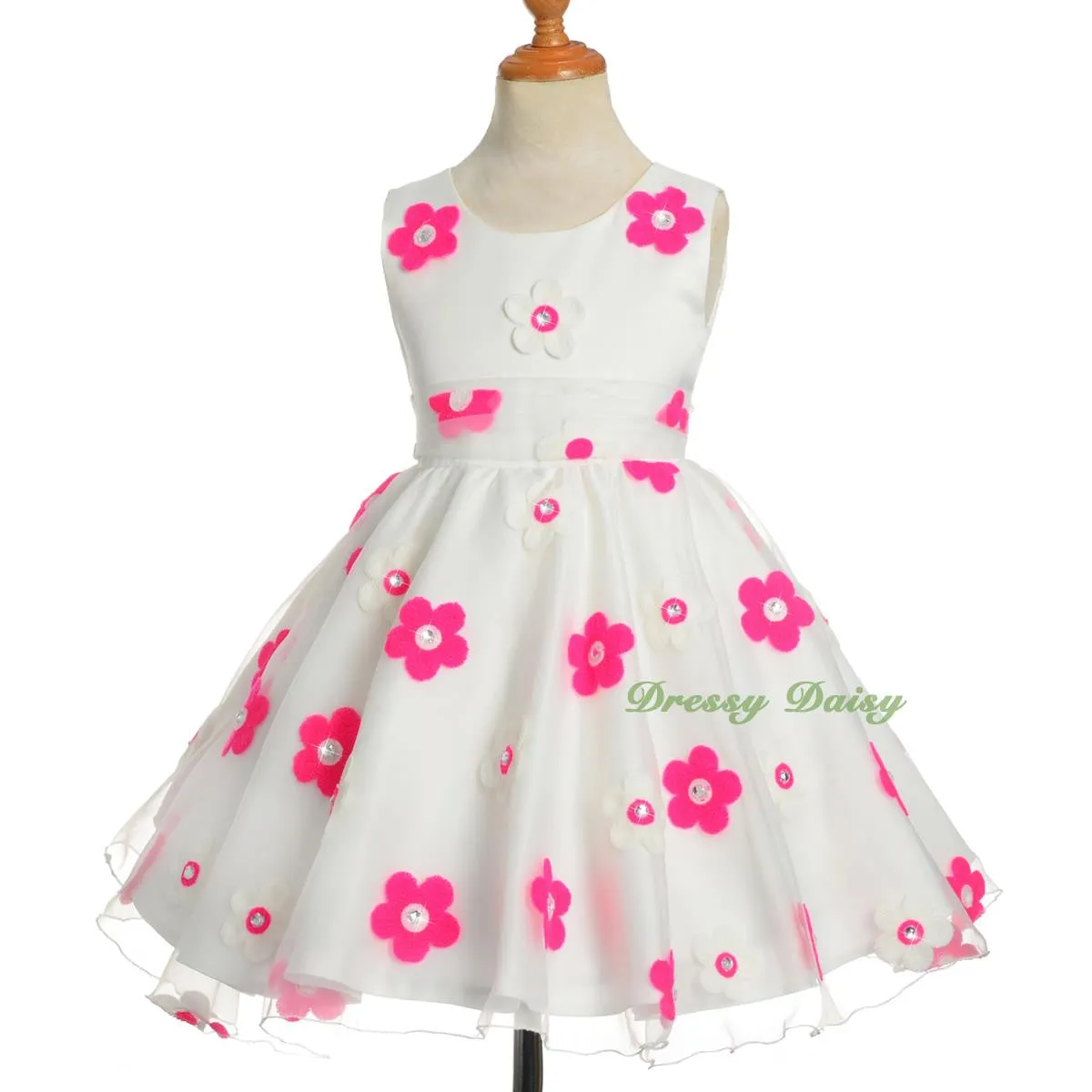 FG318 Floral Diamonds Flower Girl Dress Up Pageant Birthday Party Kid Size 3-10