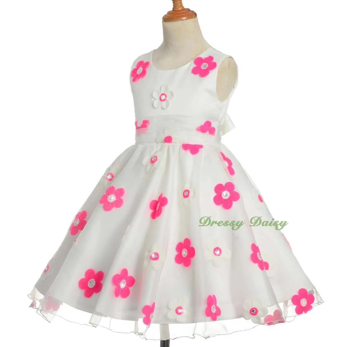 FG318 Floral Diamonds Flower Girl Dress Up Pageant Birthday Party Kid Size 3-10