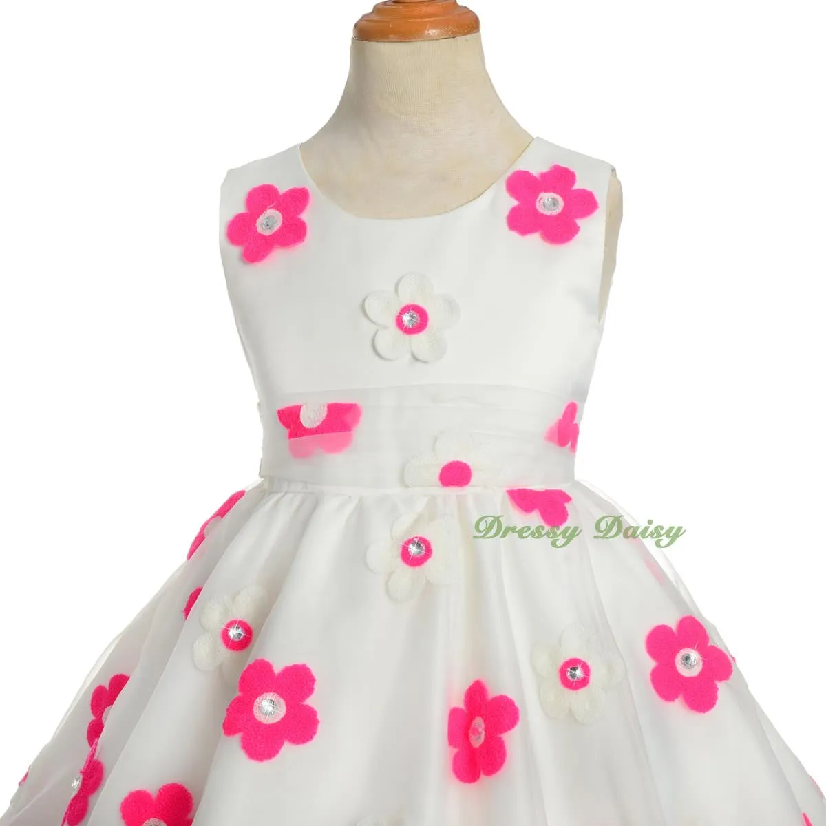 FG318 Floral Diamonds Flower Girl Dress Up Pageant Birthday Party Kid Size 3-10