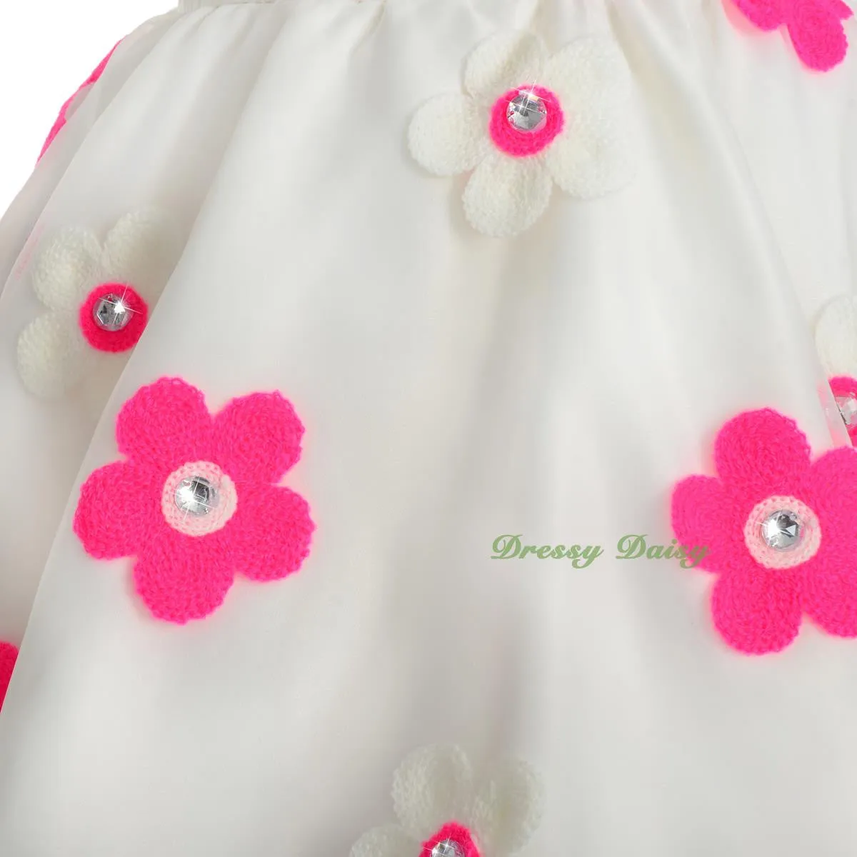 FG318 Floral Diamonds Flower Girl Dress Up Pageant Birthday Party Kid Size 3-10