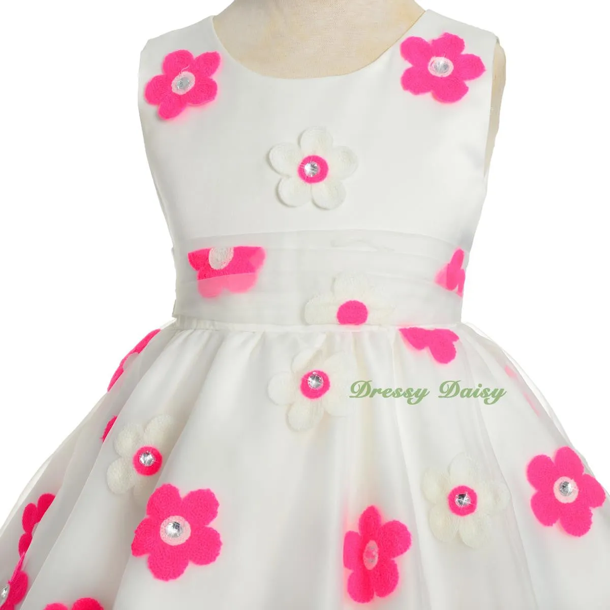 FG318 Floral Diamonds Flower Girl Dress Up Pageant Birthday Party Kid Size 3-10