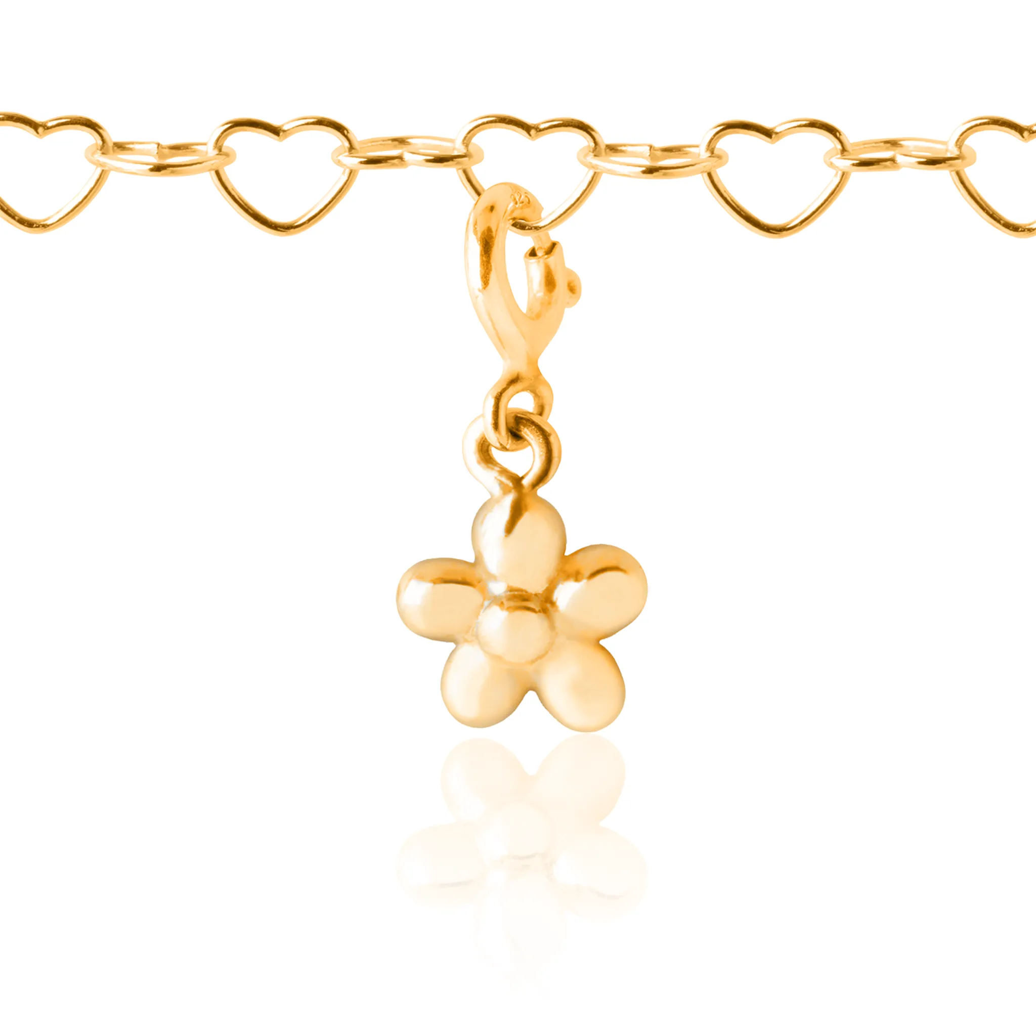 Flickering Flower Charm - Yellow Gold