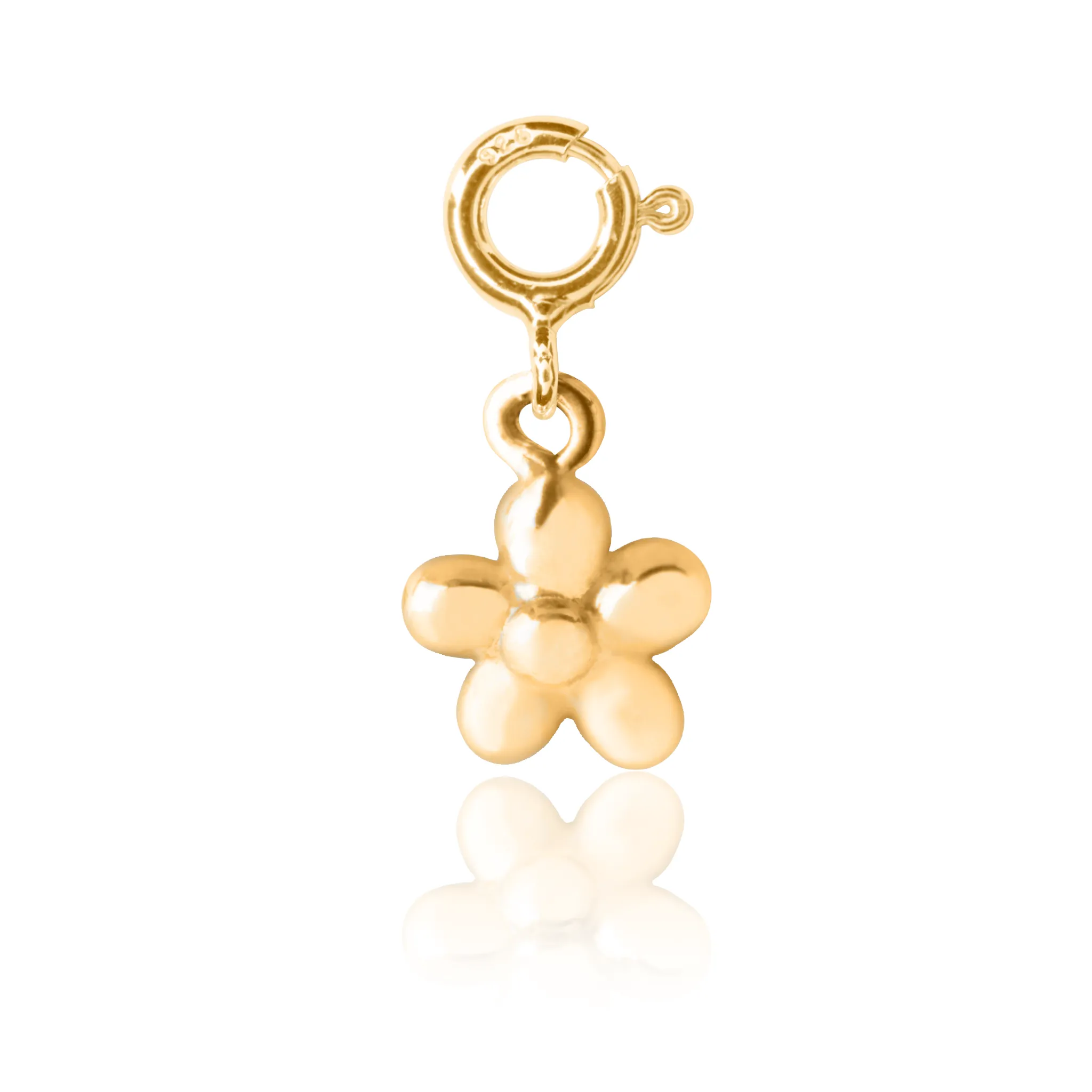 Flickering Flower Charm - Yellow Gold