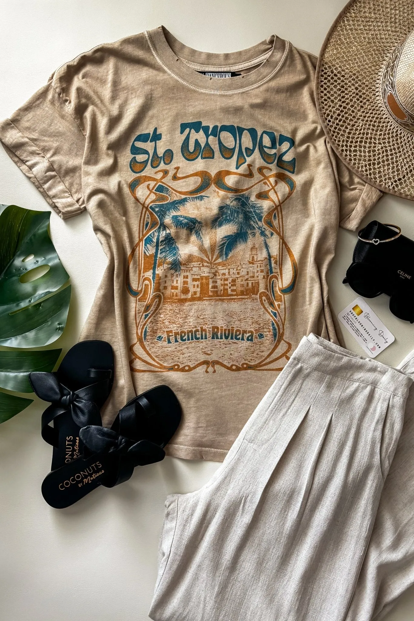 Girl Dangerous | Women's Graphic T-Shirt | St. Tropez | Tan