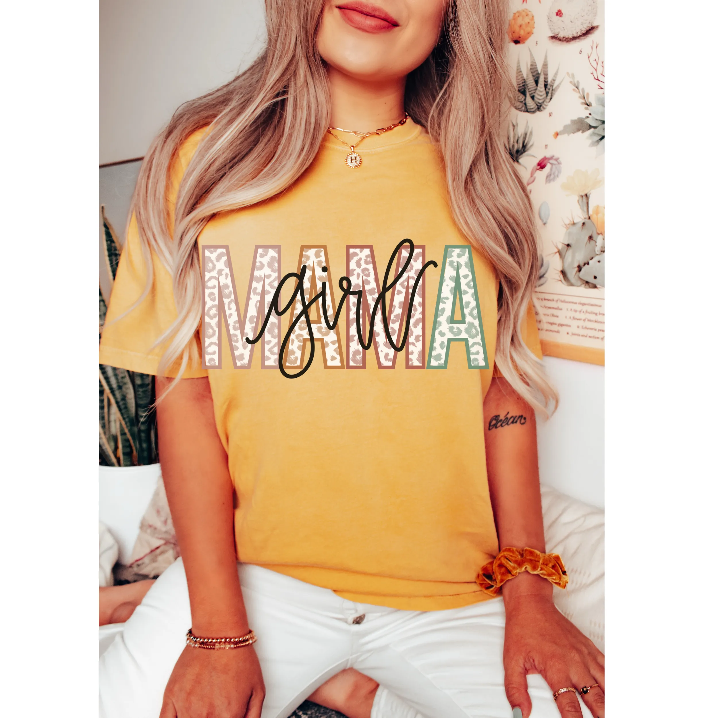 Girl Mama Comfort Colors® T-Shirt, Mother's Day Gift, Gift for Mom, Pastel Flower Letters T-Shirt in Six Spring Colors, Garment Dyed T-Shirt