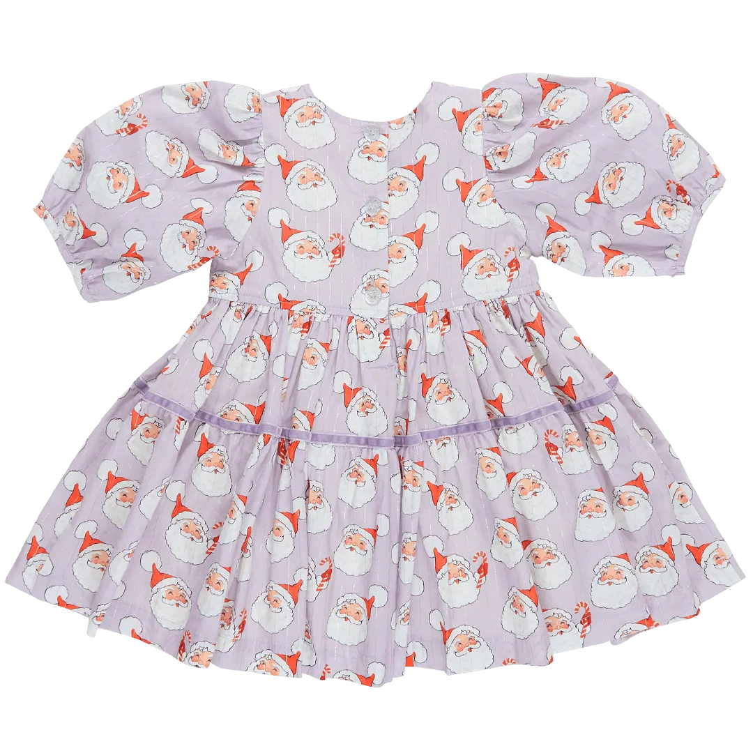 Girls Dress | Maribelle- Lavender Santa | Pink Chicken