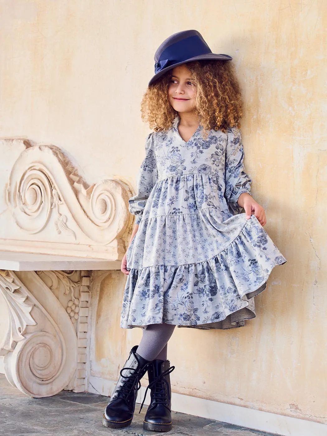 Girl's dress with sleeve- Boho line -AMIRA