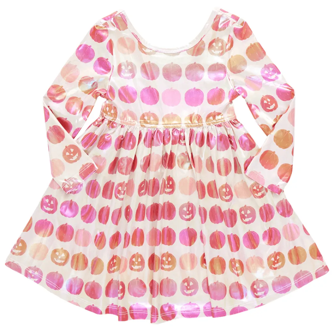 Girls Dresses| Pumpkins -Lame | Pink Chicken