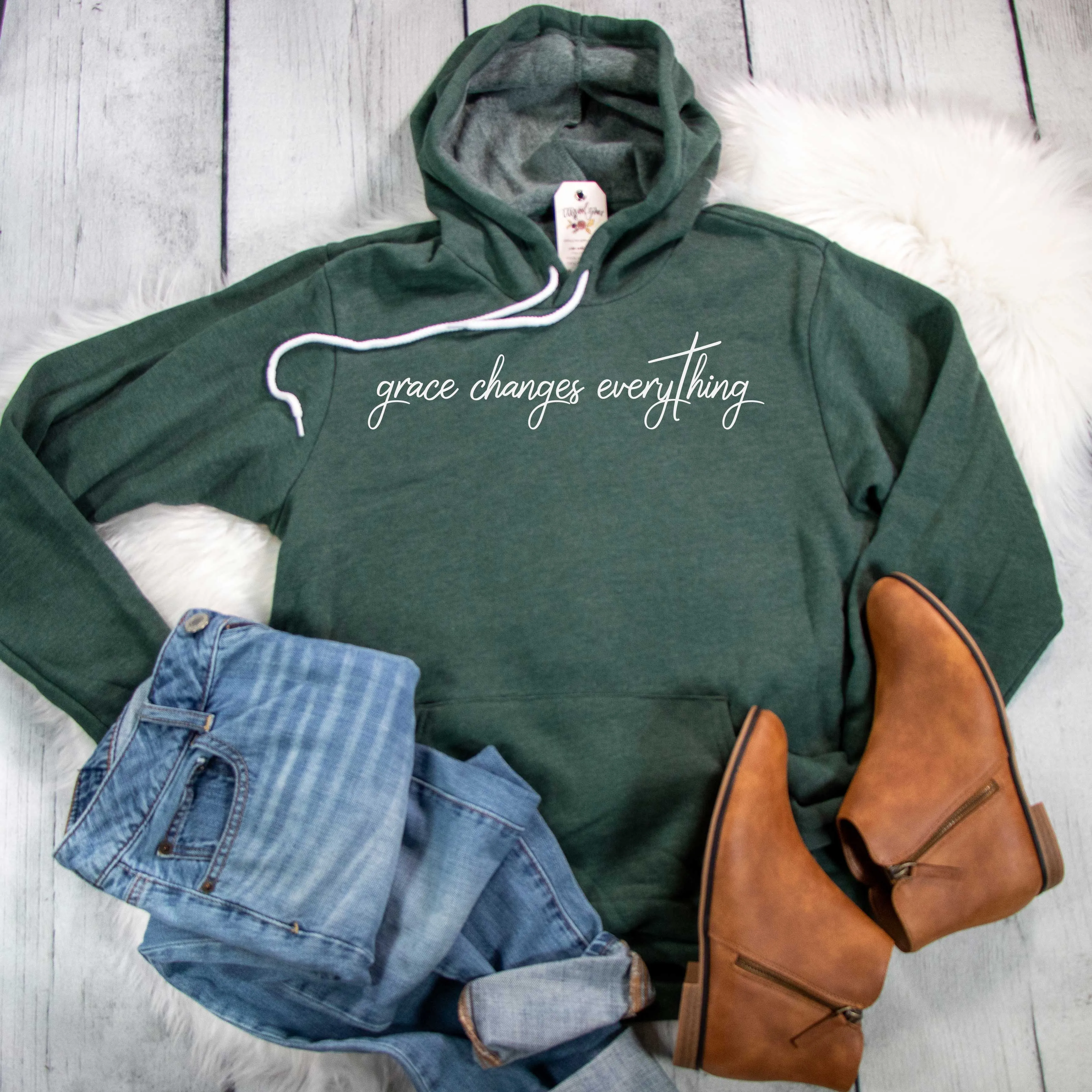 Grace Changes Everything Premium Fleece Hoodie