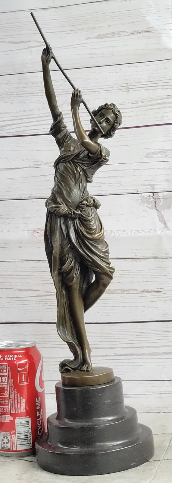 Handcrafted Museum Quality Classic Artwork Flue Player Bronze Sculpture Decor