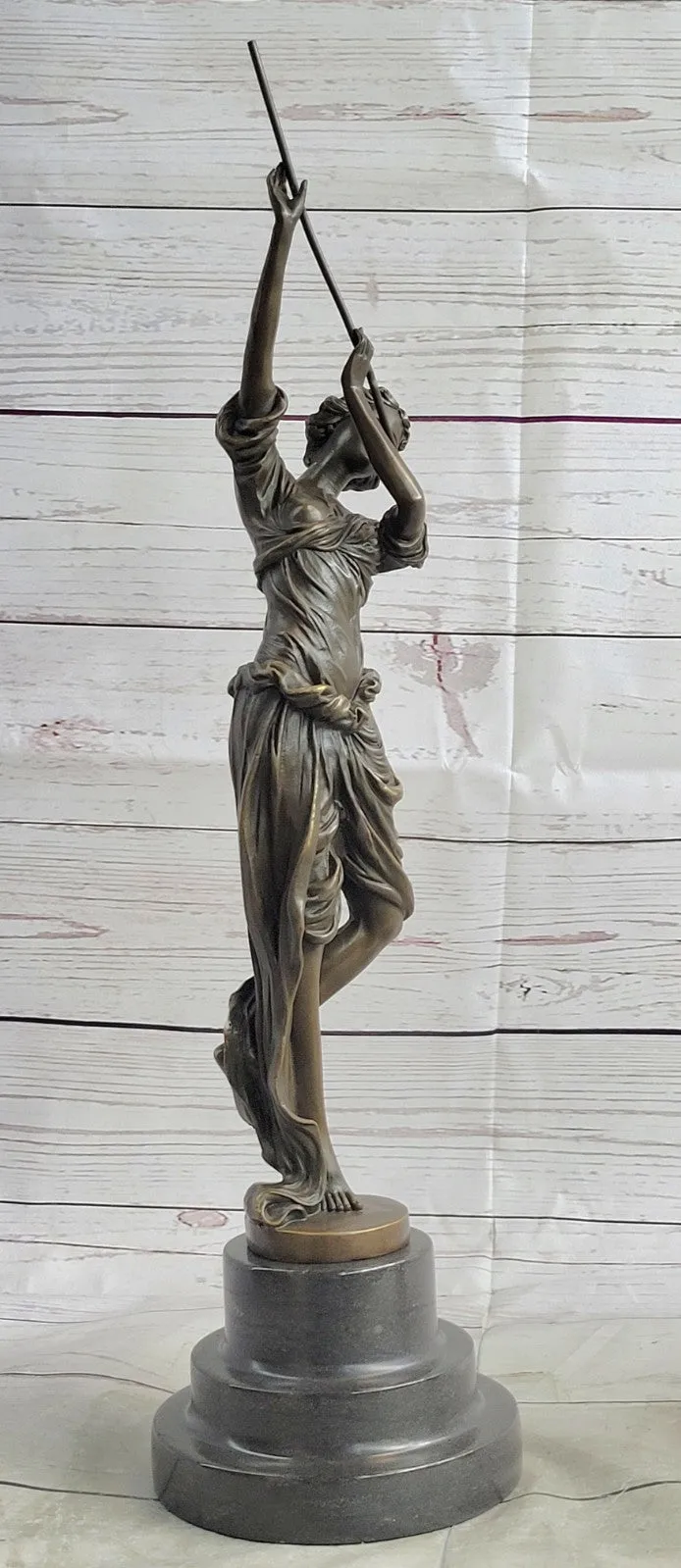 Handcrafted Museum Quality Classic Artwork Flue Player Bronze Sculpture Decor