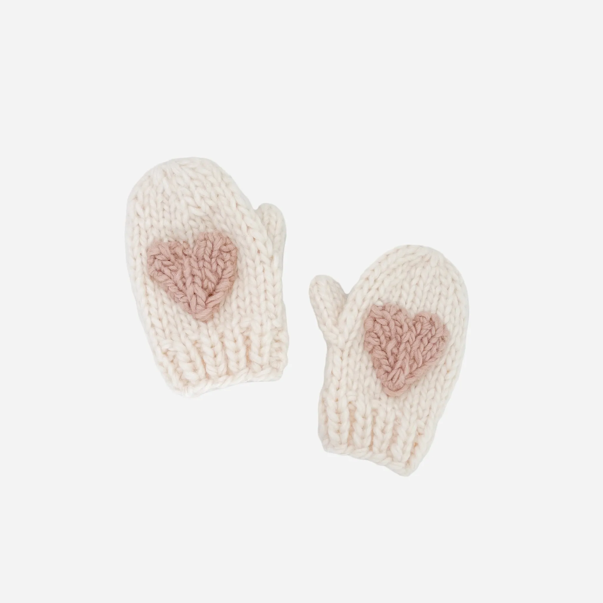 Heart Mittens, Blush