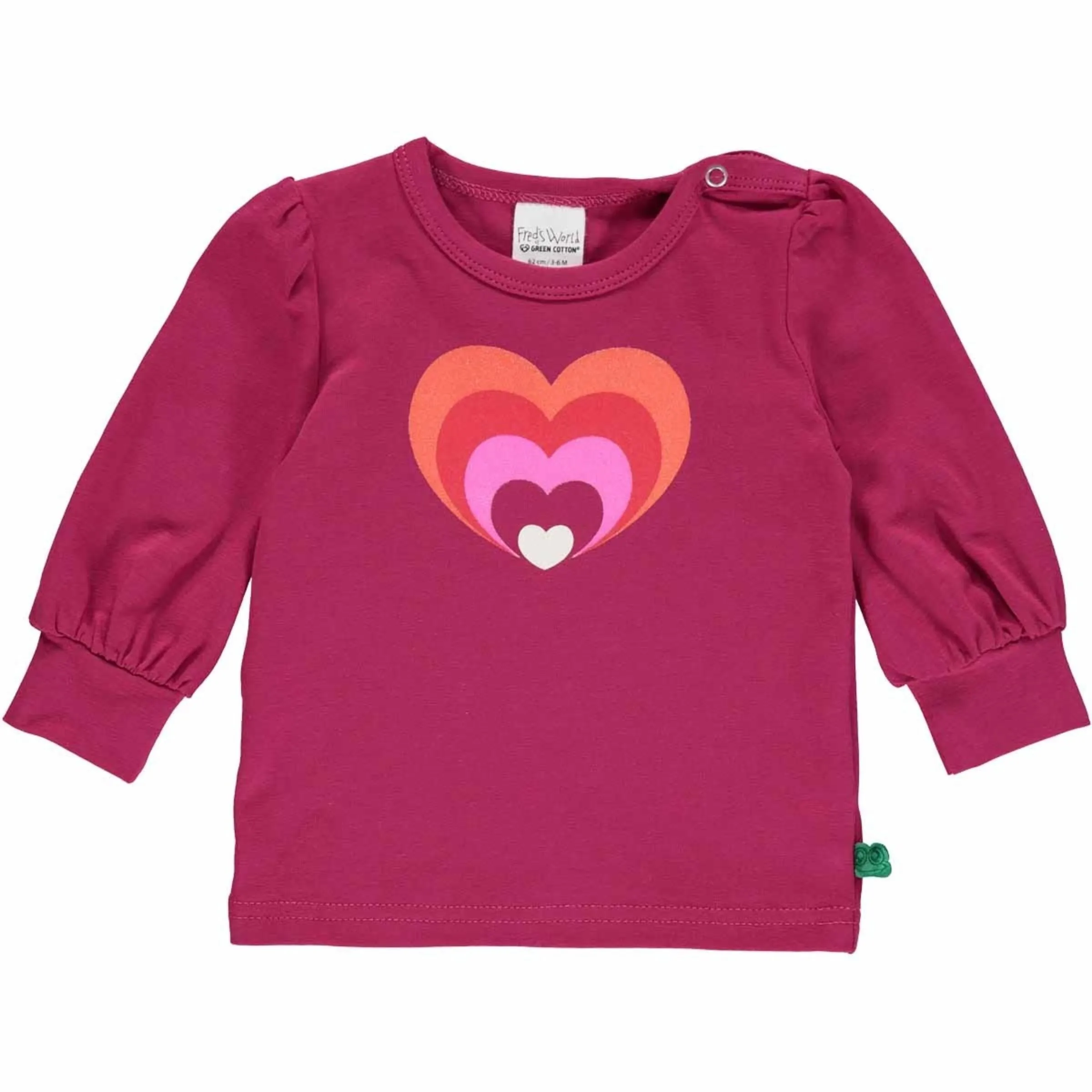 Heart Print L/S Tee, Plum