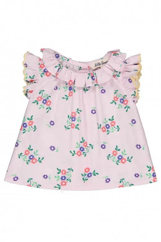 Hello Simone Girls' Ruffled Floral Top