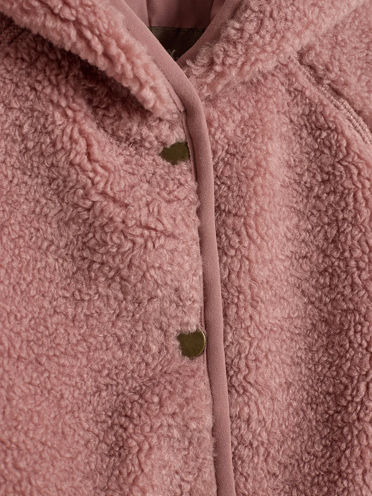 Hooded Teddy Jacket - Little - Dusty Rose