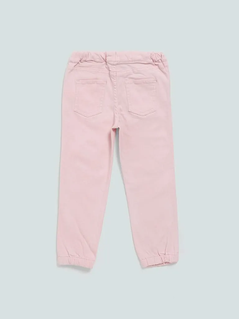 HOP Kids Pink Solid Joggers